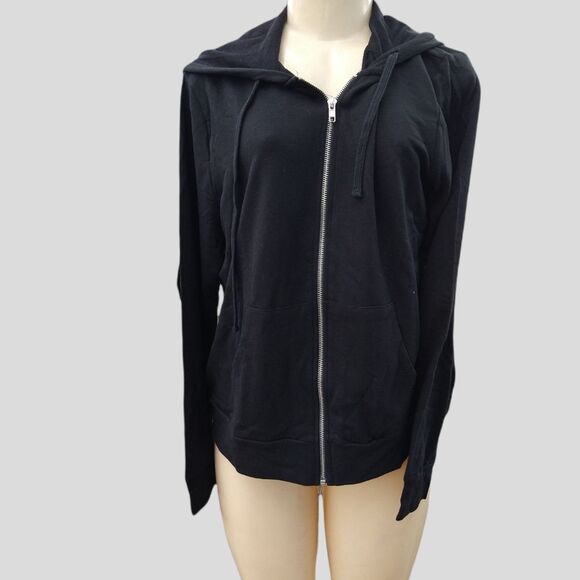 French Terry Black Jacket 1X - Picture 2 of 7